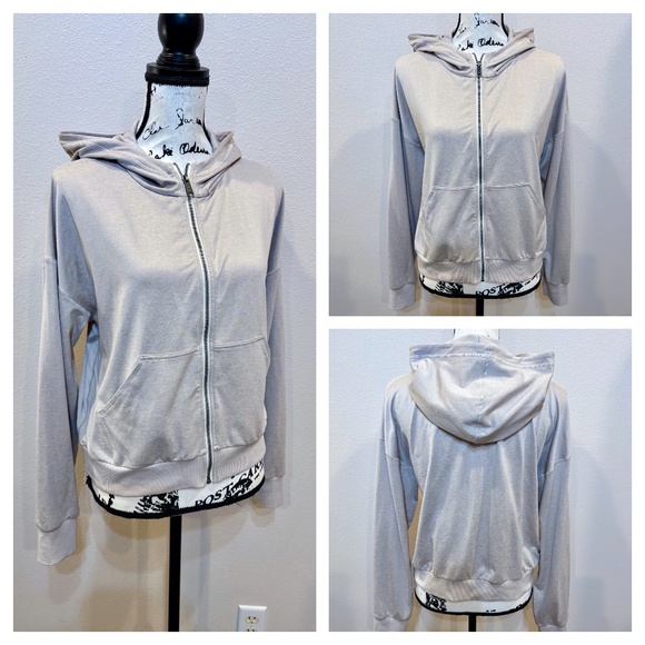 Vuori Tops - Vuori Halo Modern Zip Hoodie Ecru Heather Sweatshirt Athletic Jacket Med NWOT